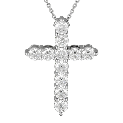 Graff 18K White Gold 1.75ctw Diamond Cross Pendant Necklace