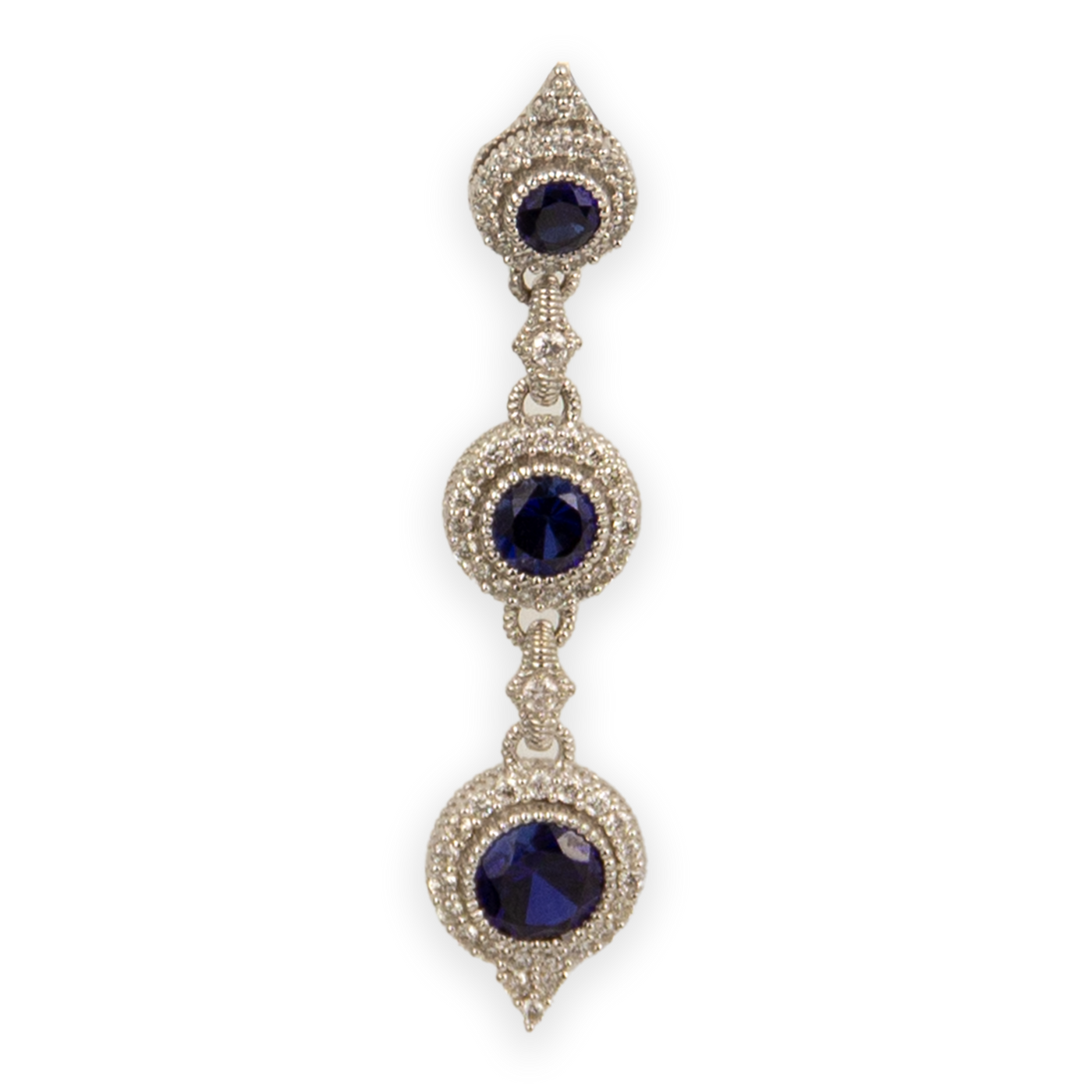 Judith Ripka 18K White Gold Diamond & Quartz & Sapphire Earrings