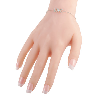 14K White Gold 0.30 ct Diamond Love Bracelet