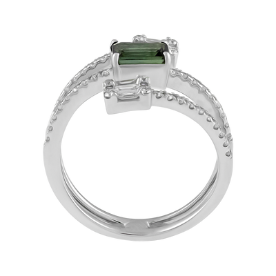 ECJ Collection 14K White Gold Diamond & Tourmaline Ring