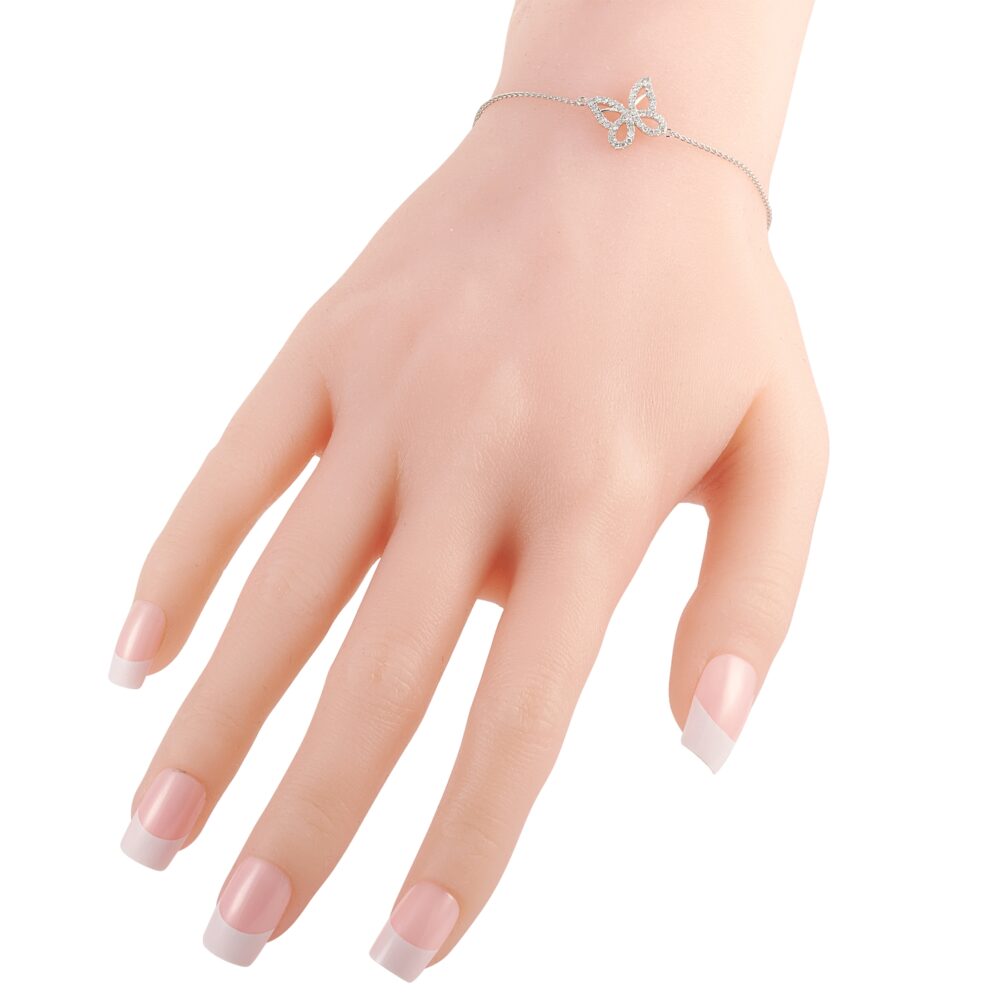 14K White Gold 0.30ct Diamond Butterfly Bracelet