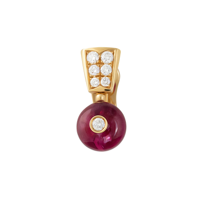 Bulgari Serpenti 18K Rose Gold Diamond & Rubellite Earrings