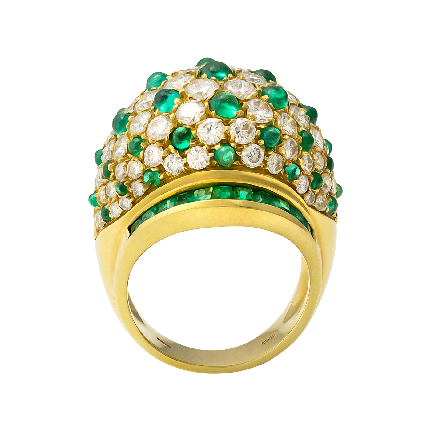 Stefan Hafner 18K Yellow Gold Diamond & Emerald Ring