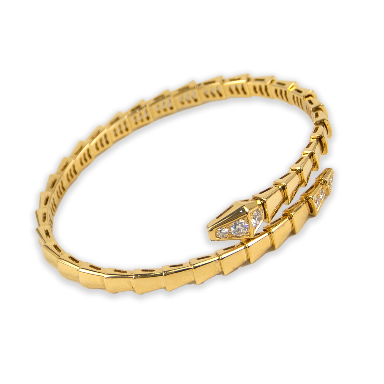 Bulgari Serpenti Viper 18K Yellow Gold demi-pavé Diamond Bracelet