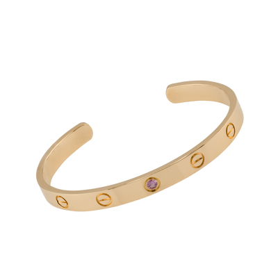 Cartier Love Bracelet with 1 Pink Sapphire 18K Rose Gold