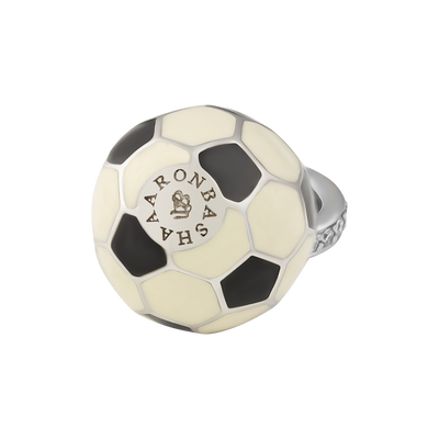 Aaron Basha 18K White Gold Diamond Soccer Ball Charm