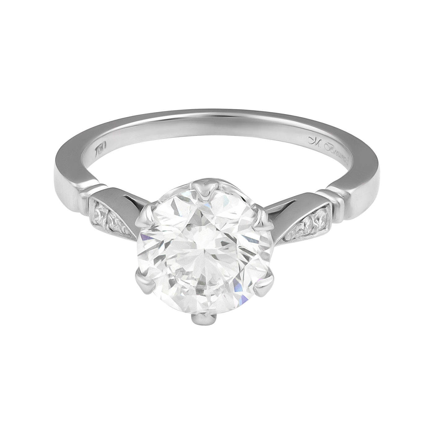 ECJ Collection 18K White Gold GIA Diamond Engagement Ring 2.15ct. tw