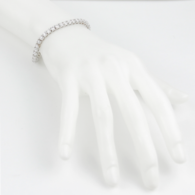 ECJ Collection 18K White Gold 9.00ctw Diamond Tennis Bracelet