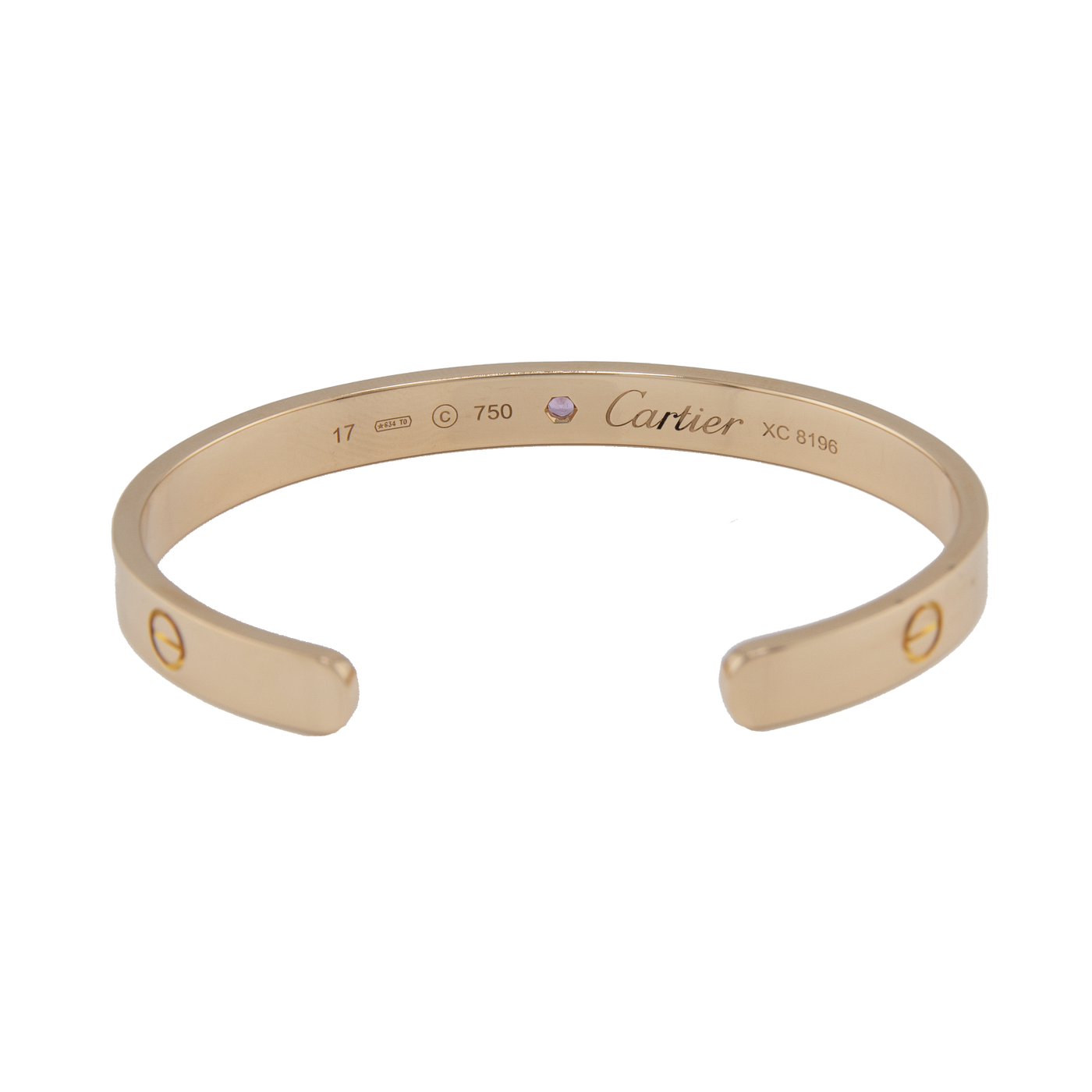 Cartier Love Bracelet with 1 Pink Sapphire 18K Rose Gold