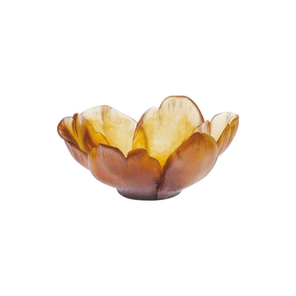 Daum Tulip Bowl in Amber, Small