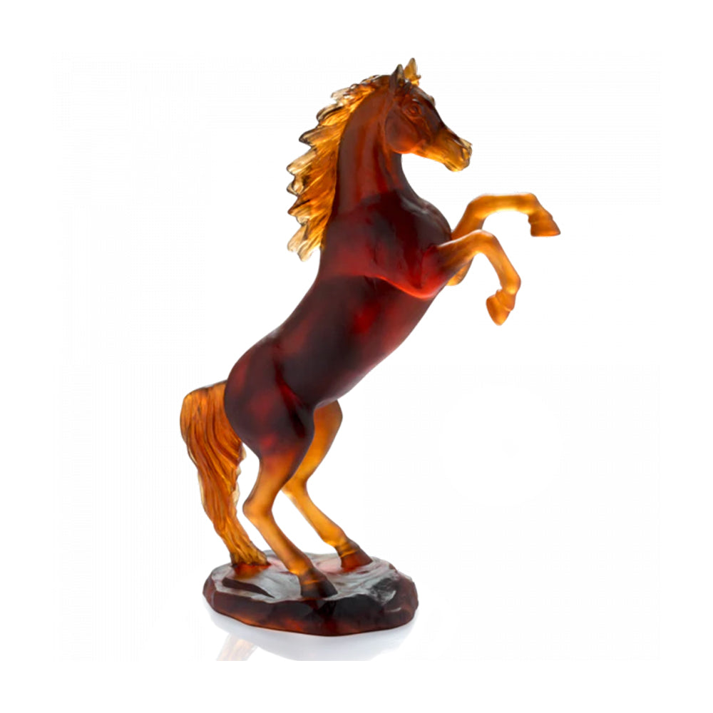 Daum Spirited Horse in Amber