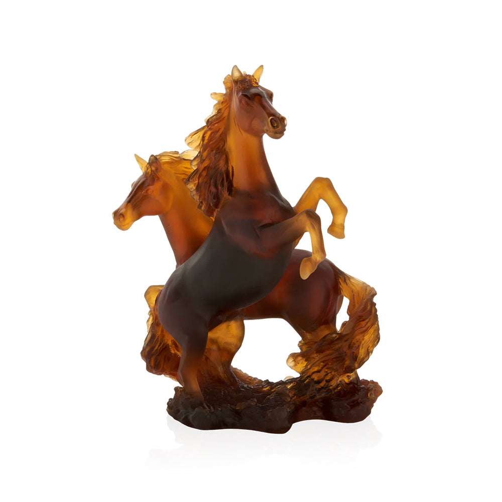 Daum Two Horse Cavalcade Sculpture