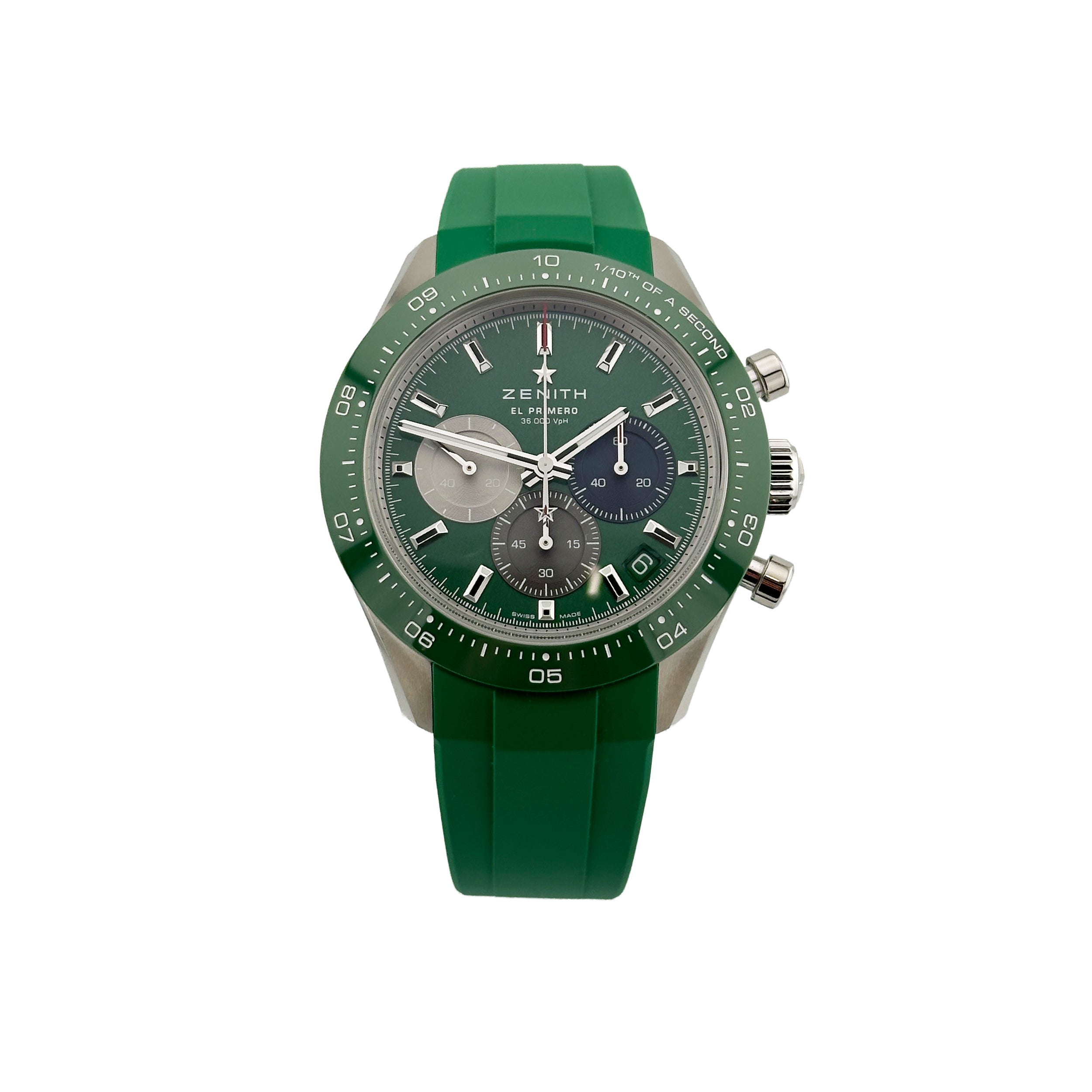 Zenith Chronomaster Sport Green Dial Rubber Strap 41mm 03.3119