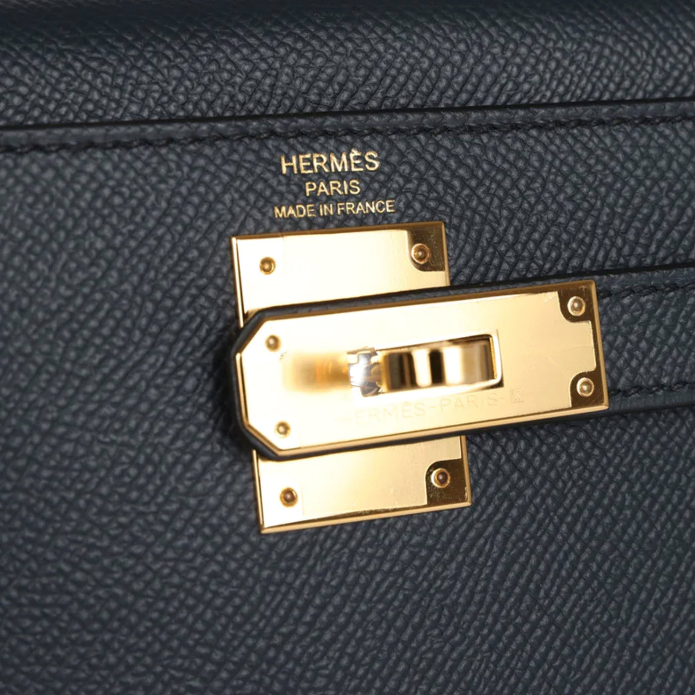 Hermes Kelly Sellier 28 Bleu Indigo Epsom Gold Hardware
