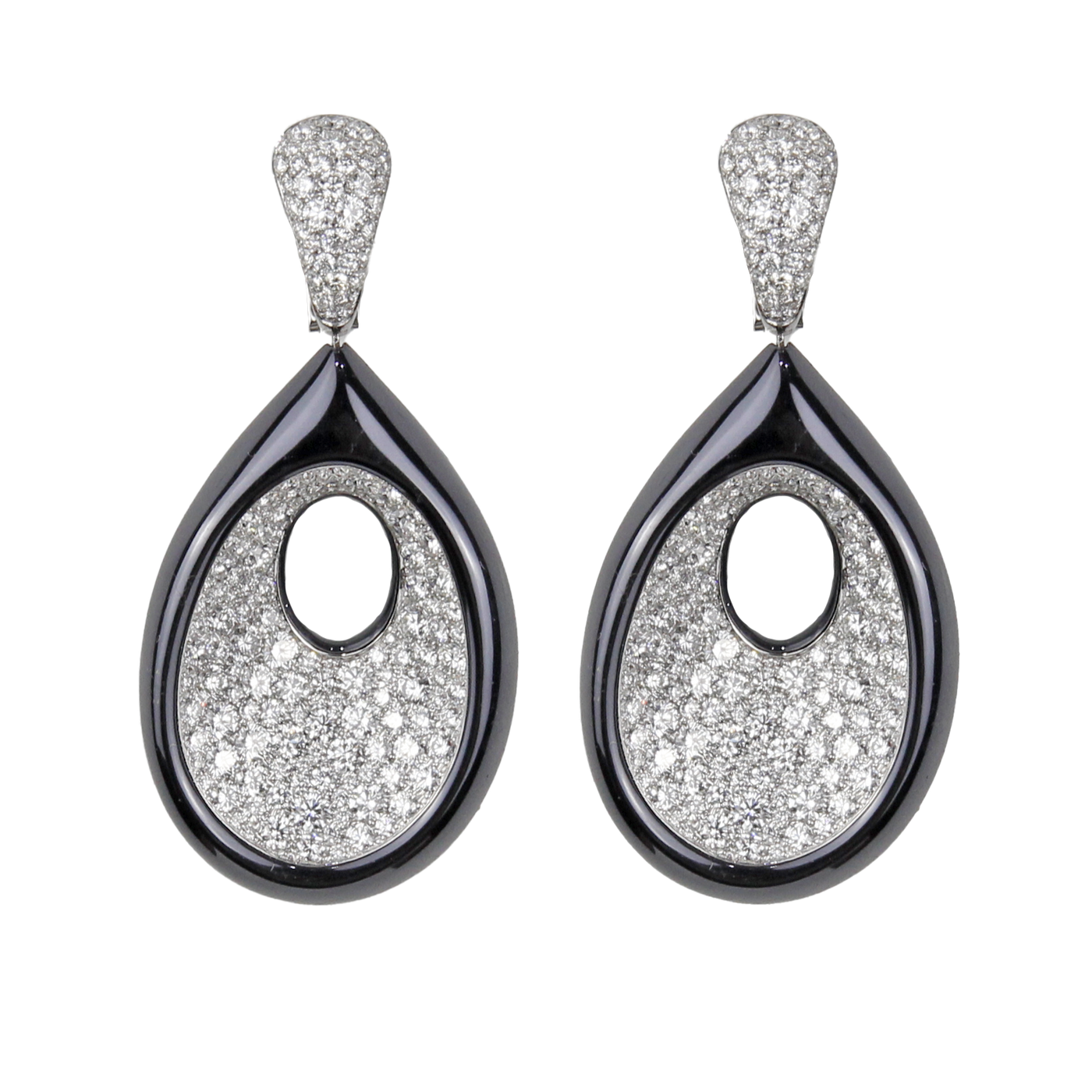 De Grisogono 18K White Gold 12.26ctw Diamond Earrings