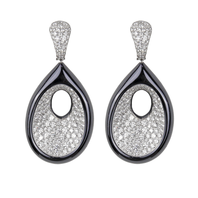 De Grisogono 18K White Gold 12.26ctw Diamond Earrings