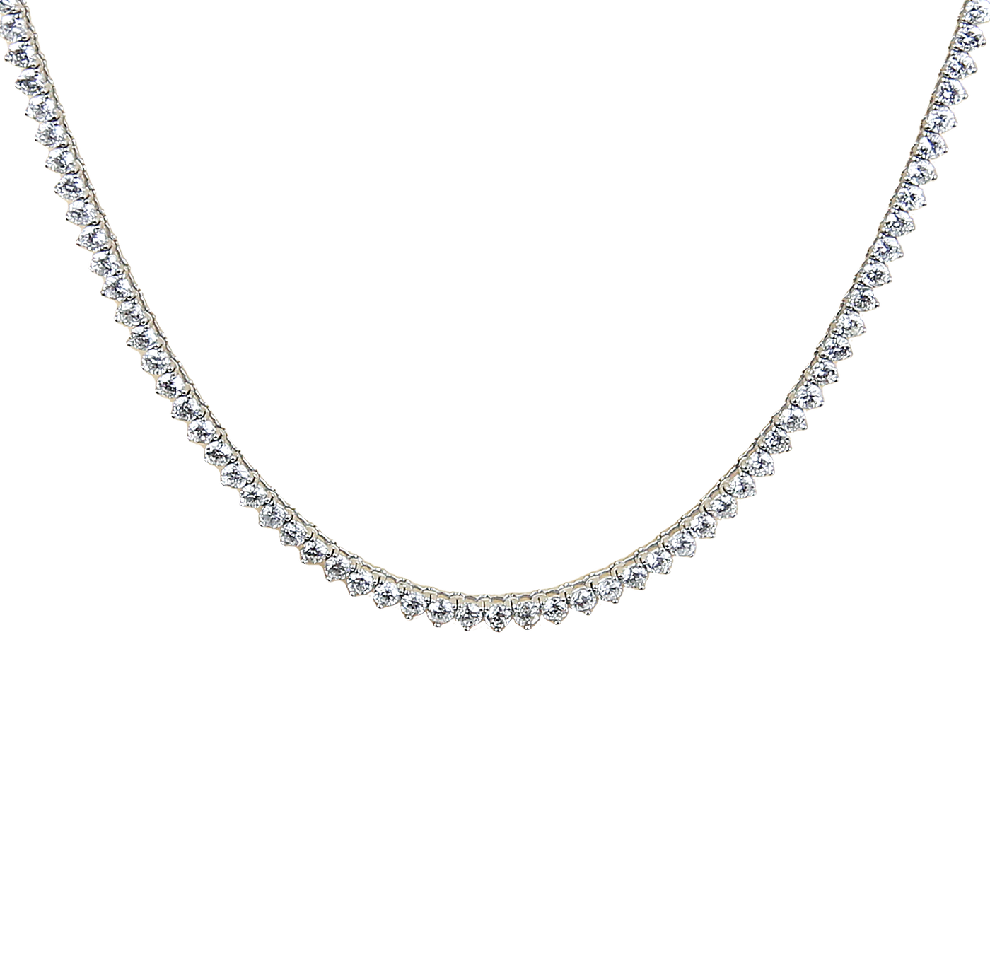 ECJ Collection 18K White Gold 6.65ctw Diamond Tennis Necklace