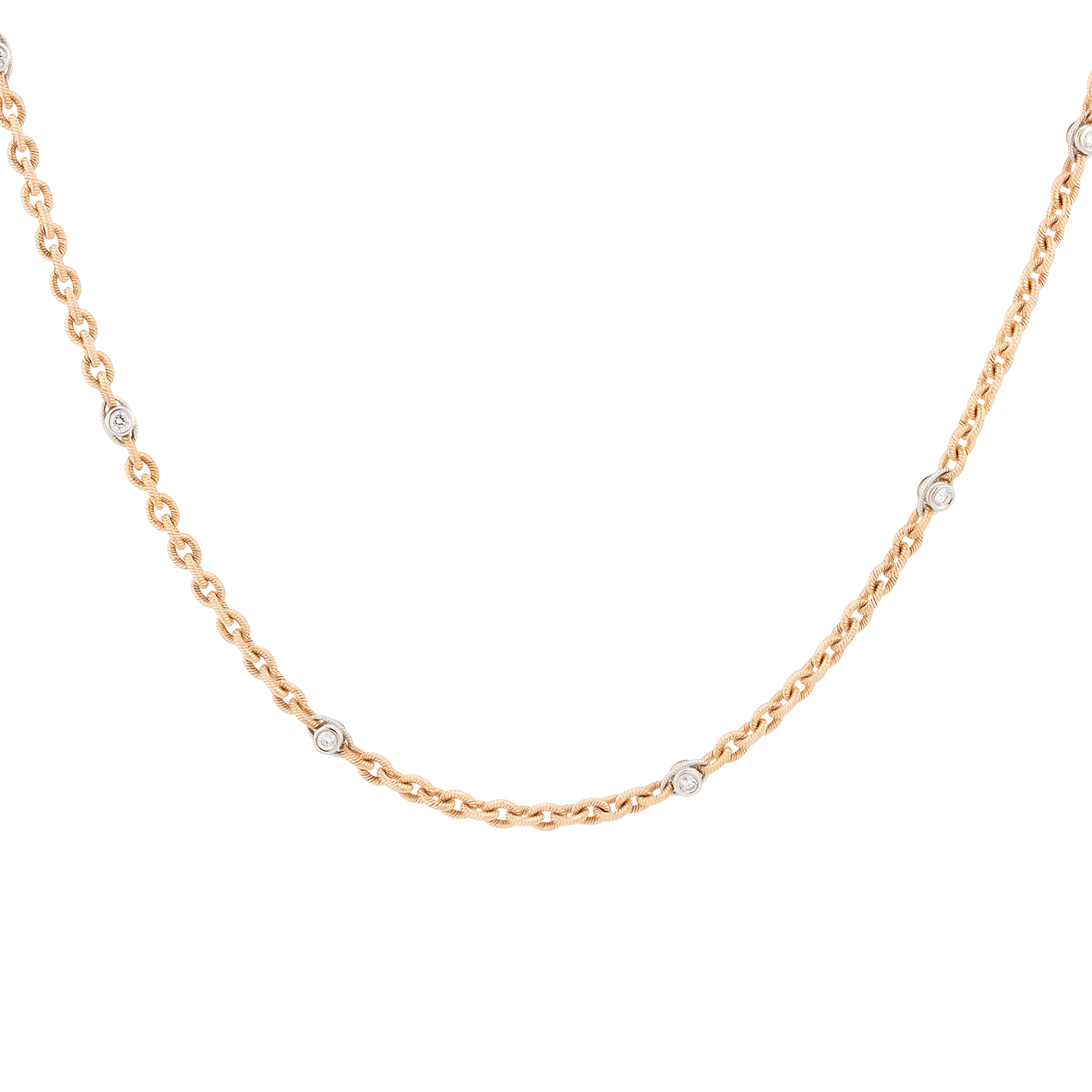 ECJ Collection 18K Rose Gold 1.40ctw Diamond by the Yard Necklace