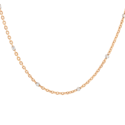 ECJ Collection 18K Rose Gold 1.40ctw Diamond by the Yard Necklace
