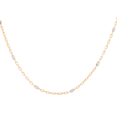 ECJ Collection 18K Rose Gold Diamond by the Yard Necklace 1.20ct. tw