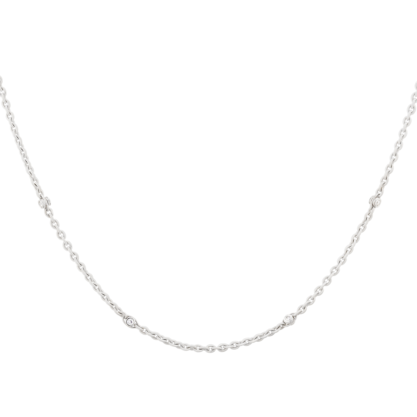 ECJ Collection 18K White Gold Diamond by the Yard Necklace 0.80ct. tw
