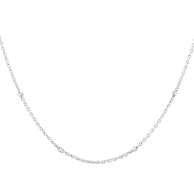 ECJ Collection 18K White Gold Diamond by the Yard Necklace 0.80ct. tw