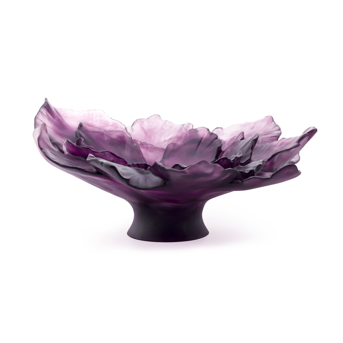 Daum Violet Camellia Bowl, Large