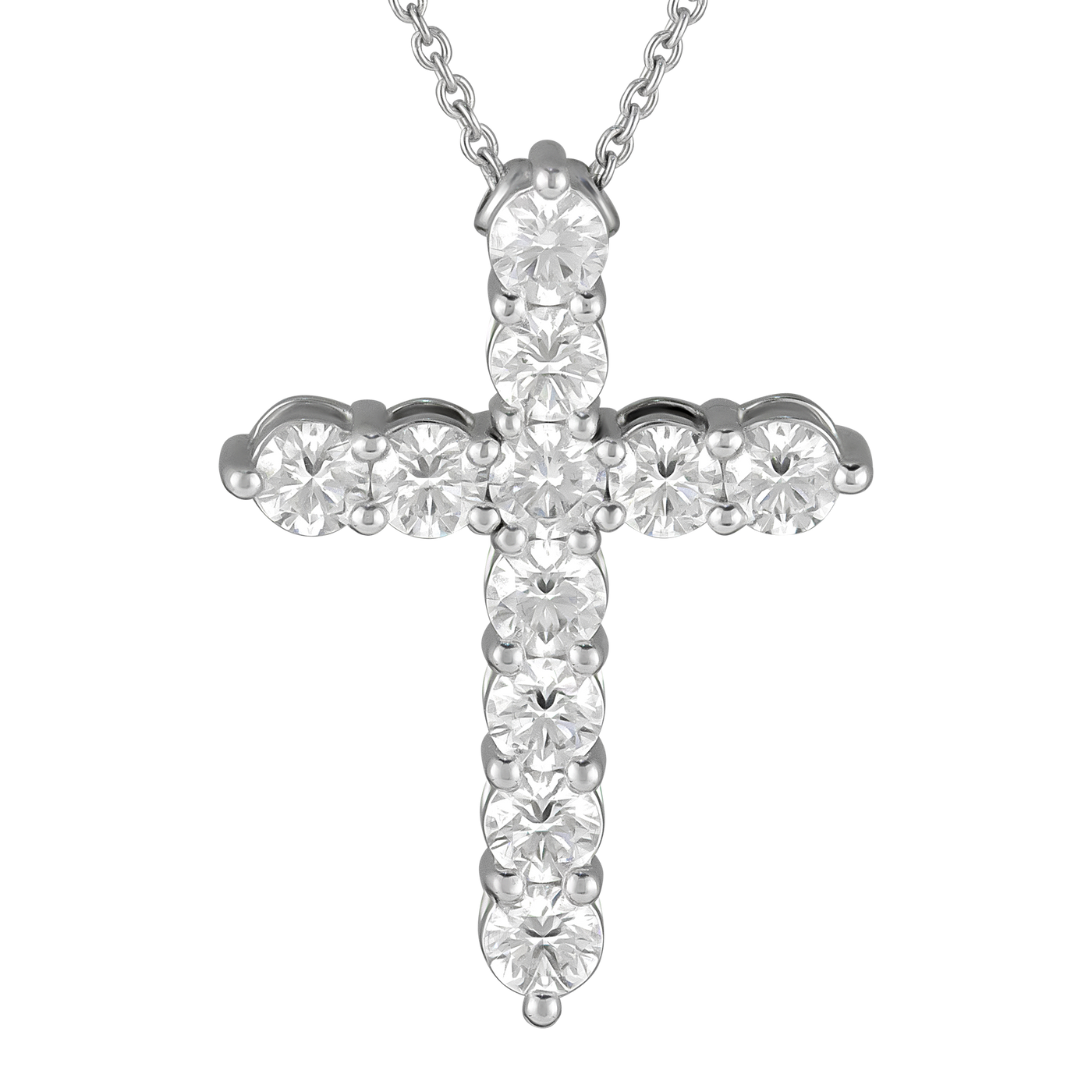 Graff 18K White Gold Diamond Cross Pendant Necklace