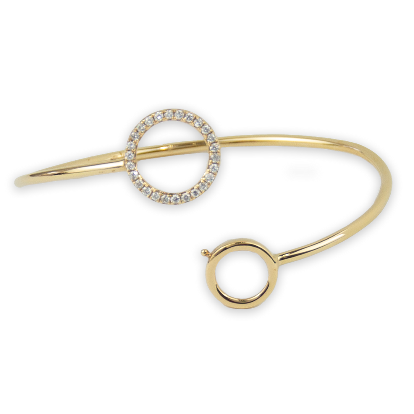 ECJ Collection 18K Rose Gold Diamond 2-Circle Bracelet 0.40ct. tw