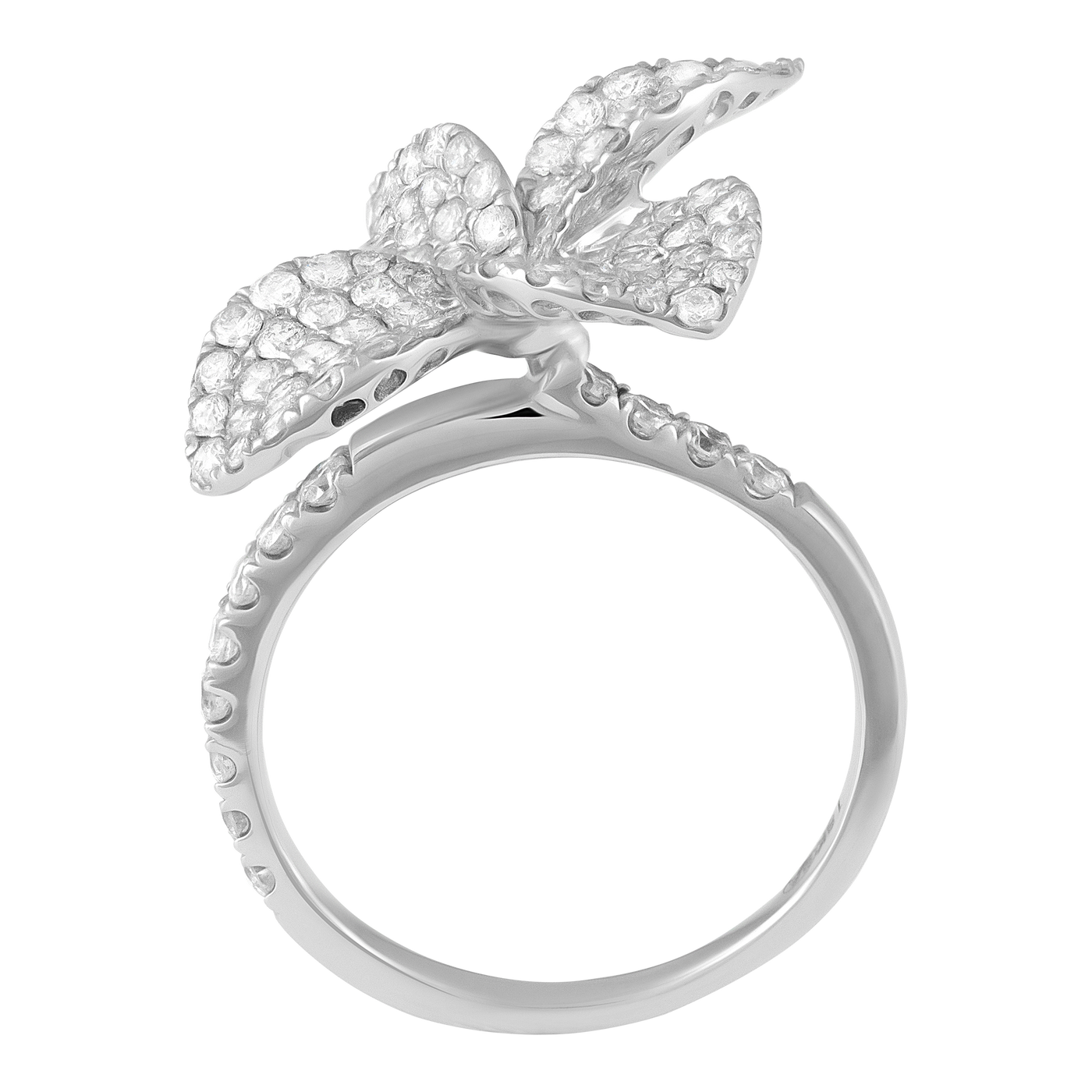 ECJ Collection 18K White Gold Diamond Flower Ring 1.53ct. tw