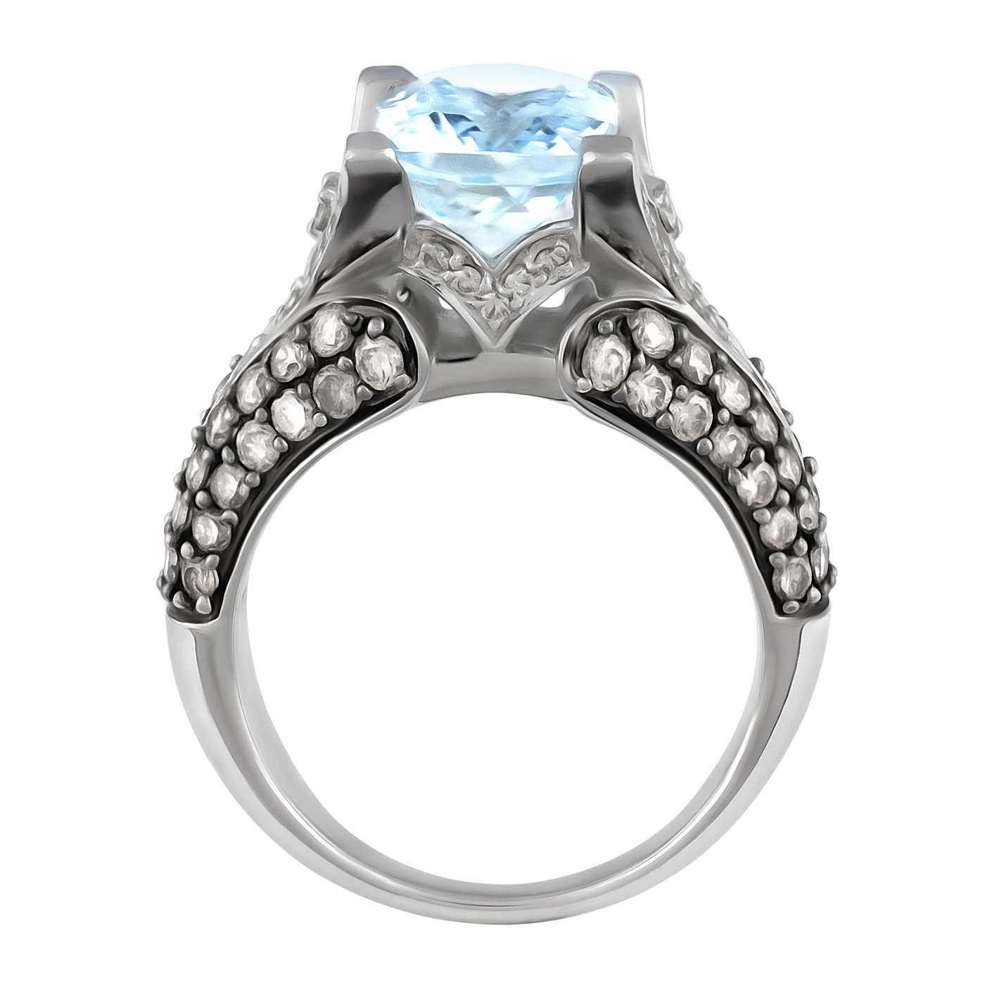Le Vian 14K White Gold Blue Topaz & Diamond Ring