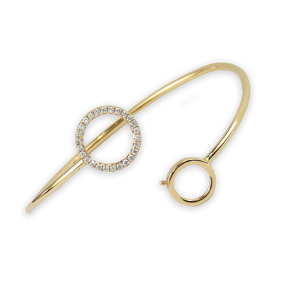 ECJ Collection 18K Rose Gold Diamond 2-Circle Bracelet 0.40ct. tw