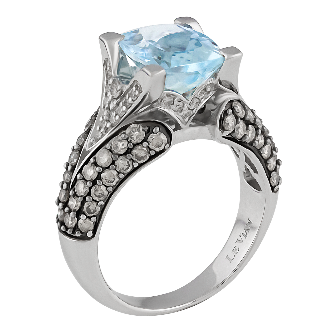 Le Vian 14K White Gold Blue Topaz & Diamond Ring