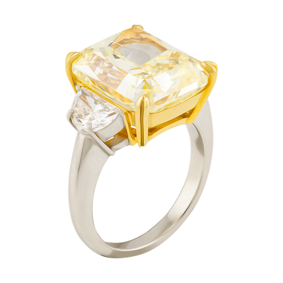 ECJ Collection 18K White & Yellow Gold GIA Diamond Ring
