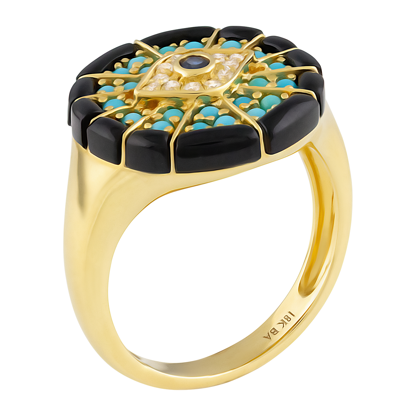 ECJ Collection 18K Yellow Gold 0.08ctw Diamond Eye Ring