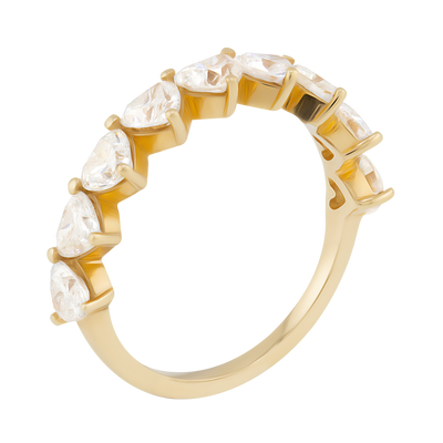 ECJ Collection 14K Yellow Gold 1.80ctw Diamond Hearts Ring
