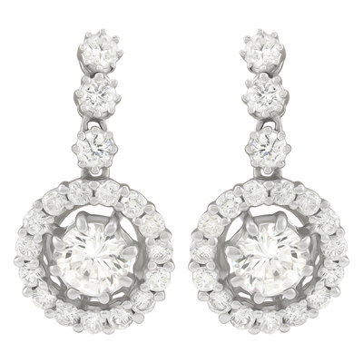 ECJ Collection 18K White Gold Diamond Drop Earrings 2.39ct. tw