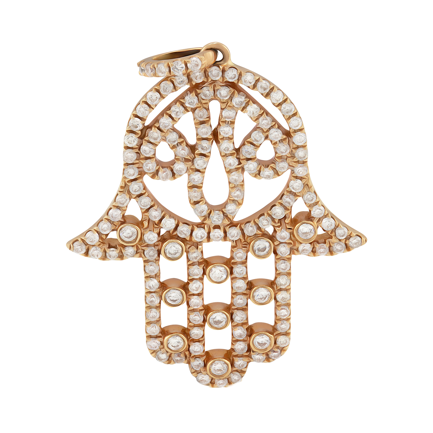 ECJ Collection 18K Rose Gold Diamond Hamsa Pendant