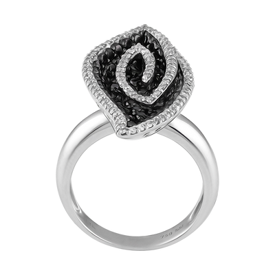 ECJ Collection 18K White Gold Diamond Deco Ring