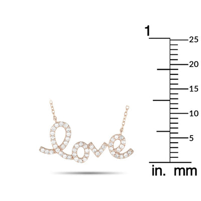 14K Rose Gold 0.26 ct Diamond Love Pendant Necklace