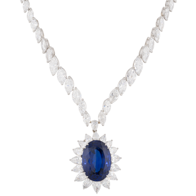 Tiffany & Co. Tanzanite and Diamond Platinum Necklace