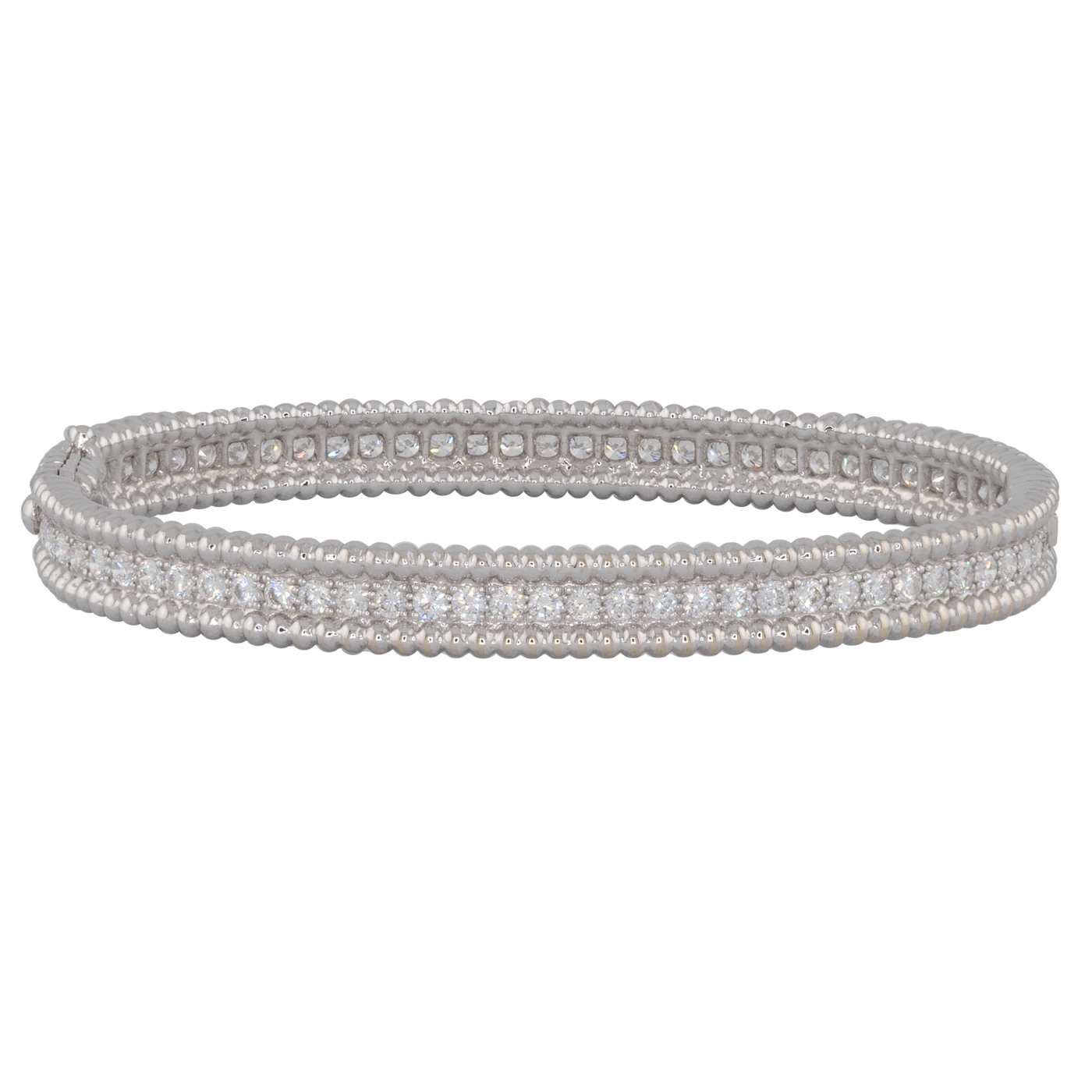 Van Cleef & Arpels 18K White Gold Perlée Diamonds Bracelet, 1 Row, Extra Small Model