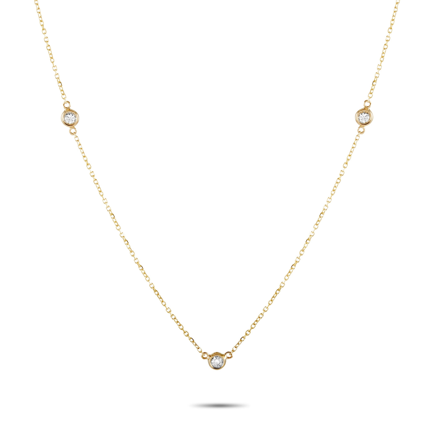 14K Yellow Gold 0.15 ct Diamond Necklace