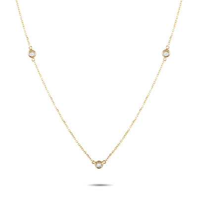 14K Yellow Gold 0.15 ct Diamond Necklace
