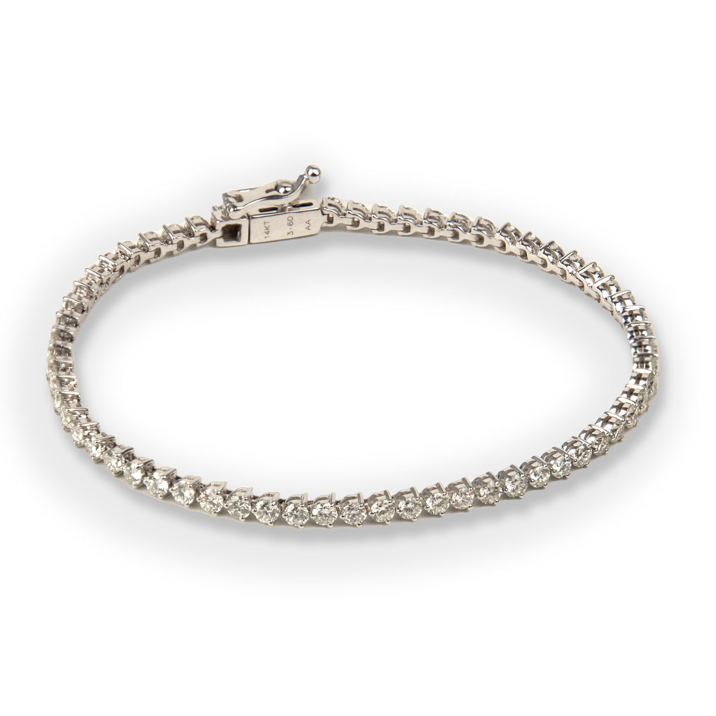 ECJ Collection 18K White Gold 3.61ctw Diamond Tennis Bracelet