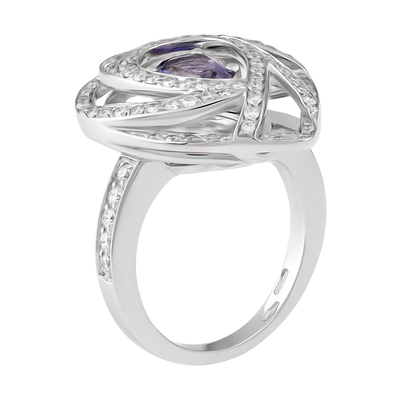 Luca Carati 18K White Gold Diamond & Iolite Ring