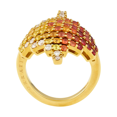 Porrati 18K Yellow Gold Diamond & Sapphire Ring