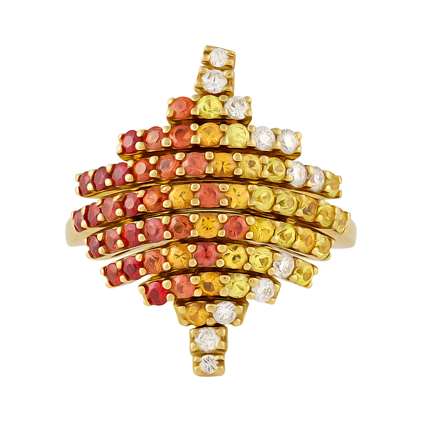 Porrati 18K Yellow Gold Diamond & Sapphire Ring