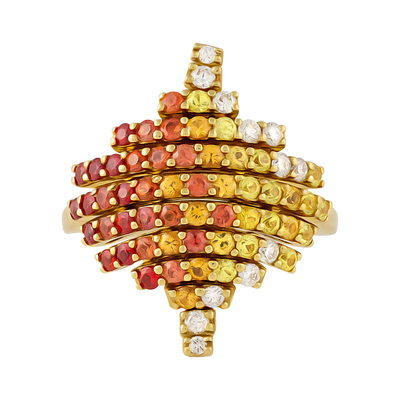 Porrati 18K Yellow Gold Diamond & Sapphire Ring