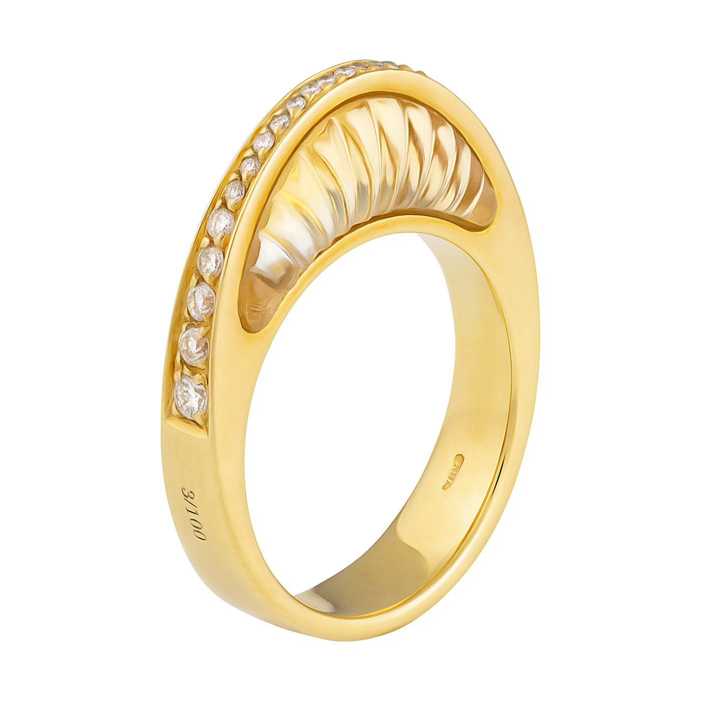 IO SI 18K Yellow Gold Diamond & Citrine Ring